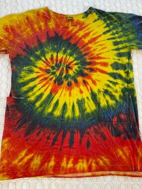 Life Authentic Apparel Tie Dye T-shirt Tunic One Size Rainbow Hippie Festival